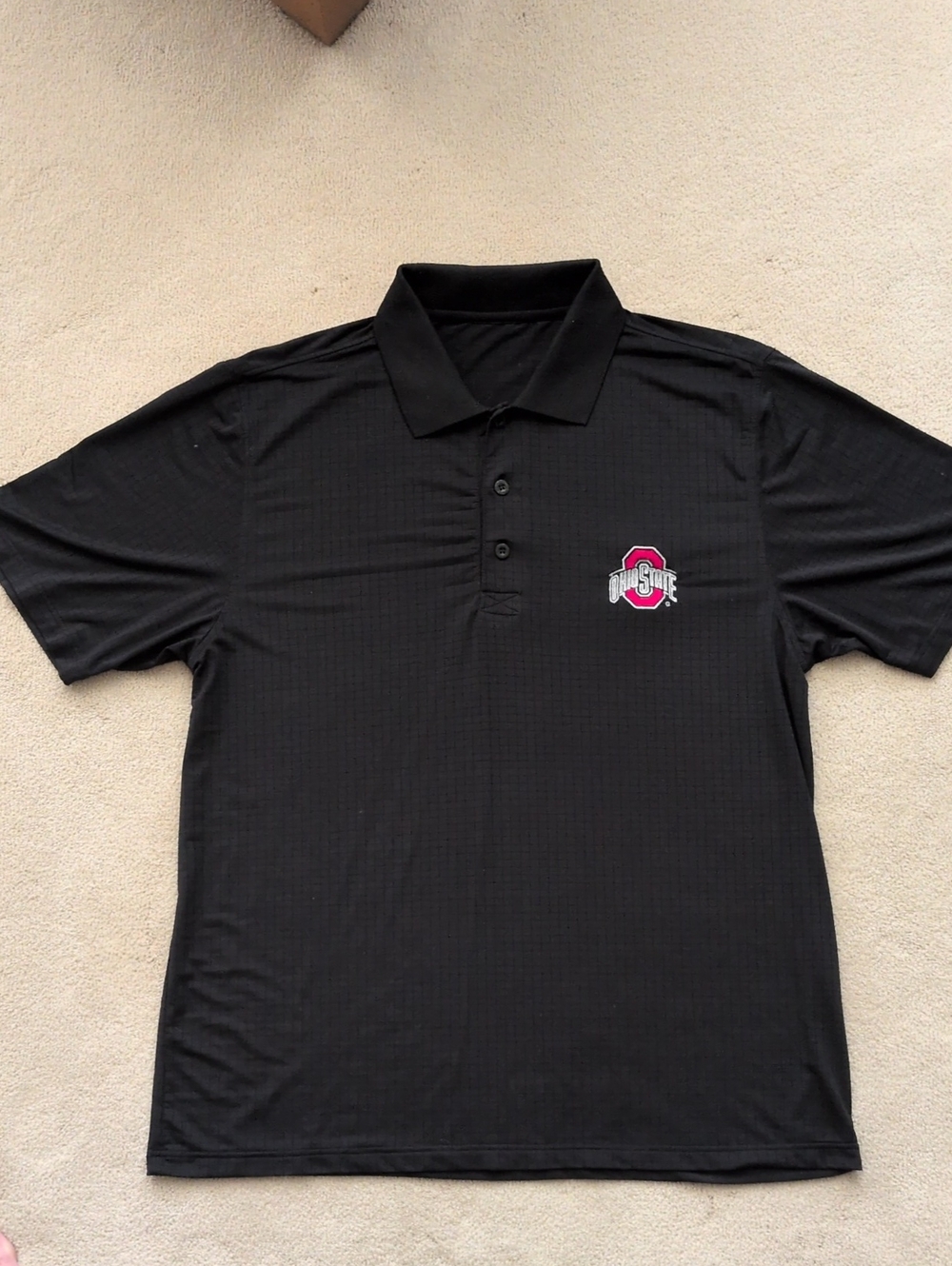 Black Men’s Polo Shirt with Embroidered Ohio State Logo
